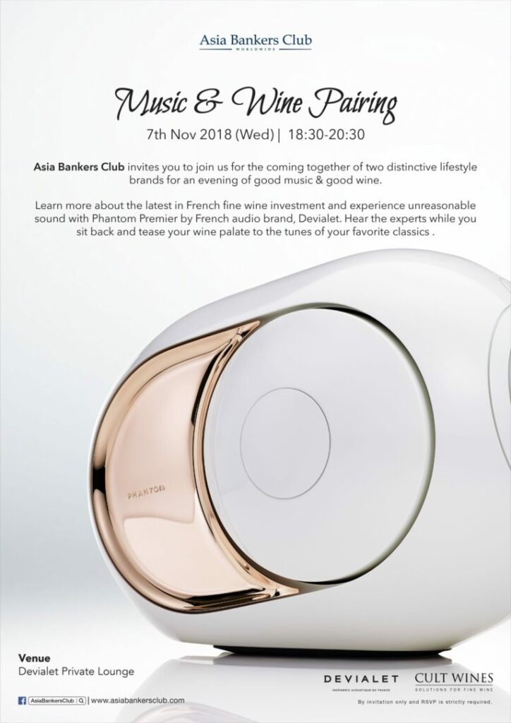 Music & Wine Pairing – VIP Event (Devialet & Cult Wines)