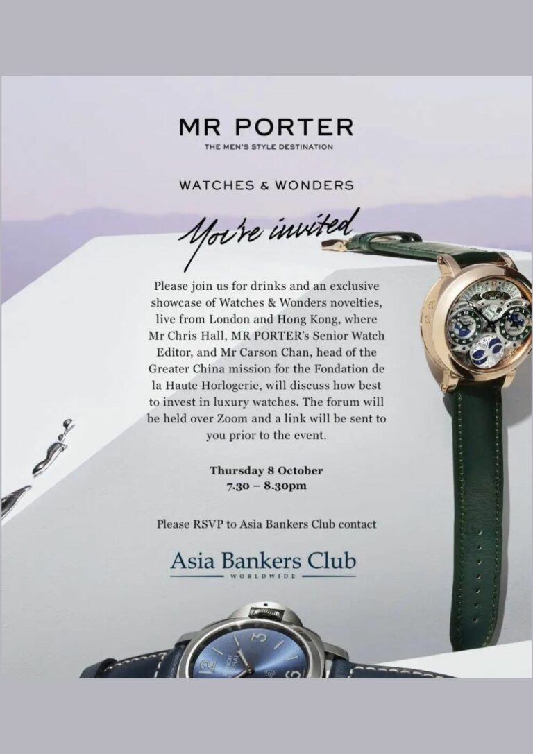 Featured Event - MR PORTER X Asia Bankers Club W&W Virtual Session