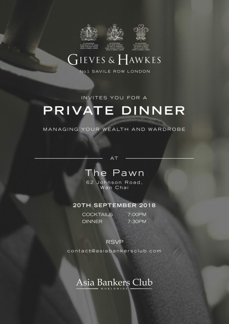 Featured Event - Private Dinner with Gieves & Hawkes